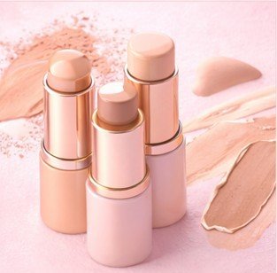 Foundation stick makeup product for quick, precise face application and full coverage