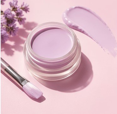 Lavender color corrector used to brighten dull and yellow-toned skin before foundation