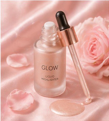 Liquid highlighter dropper for dewy glowing skin