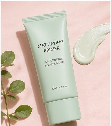 Mattifying primer controlling oil and reducing shine for a smooth matte makeup base