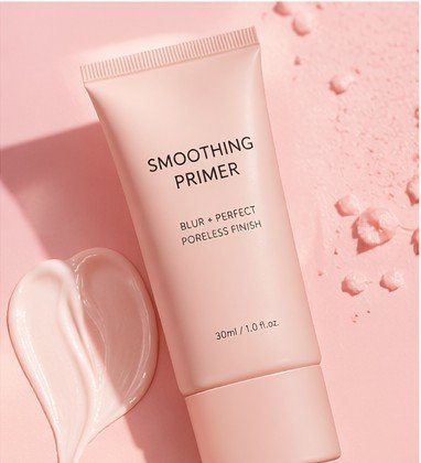 Smoothing primer blurring pores and creating a smooth makeup base