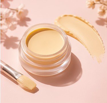 Yellow color corrector used to brighten dull skin and neutralize purple tones before concealer