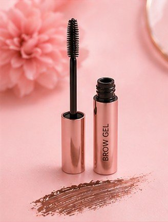 Brow Gel on a pink background